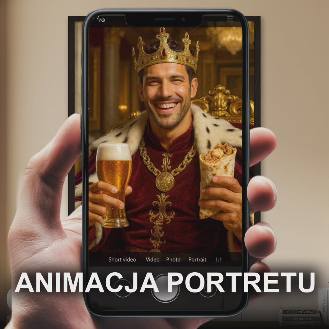 Image of Król z piwem i kebabem - plakat z Twojego zdjęcia