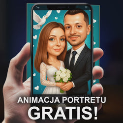 Image of Portret ślubny w stylu karykatury - druk na szkle, portret z Twojego zdjęcia