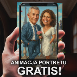 Image of Ilustracja pary małżonków - druk na szkle, portret z Twojego zdjęcia