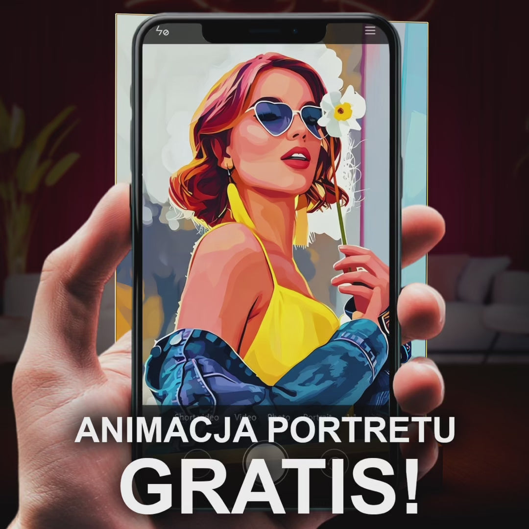 Portret w stylu pop art - druk na szkle, portret z Twojego zdjęcia