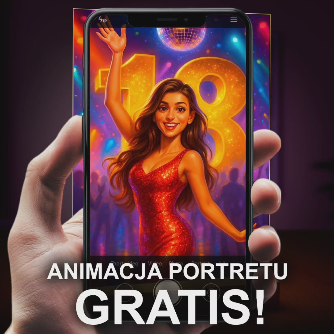 Portret na osiemnastkę - druk na szkle, portret z Twojego zdjęcia