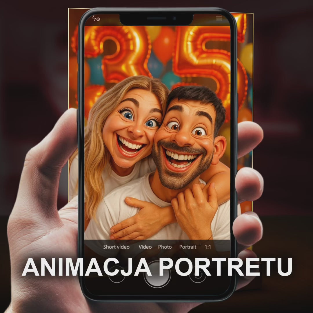 Image of Karykatura na 35 urodziny - druk na szkle, portret z Twojego zdjęcia