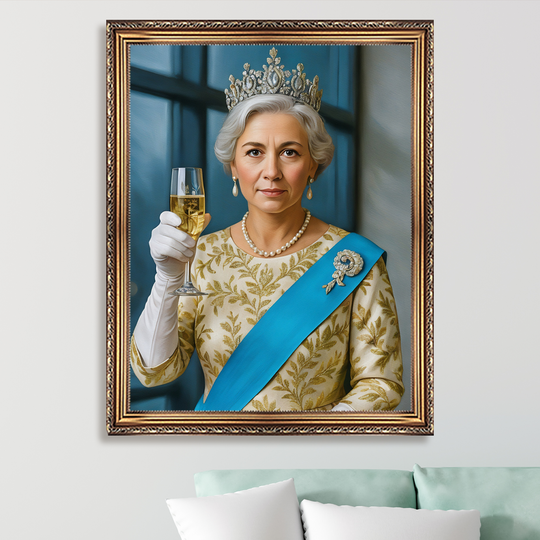 Portret babci jako królowej - obraz na płótnie z Twojego zdjęcia