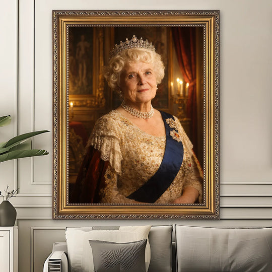 Babcia w roli królowej - obraz na płótnie z Twojego zdjęcia