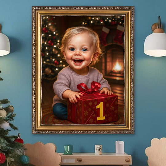 Pierwsze święta - obraz na płótnie z Twojego zdjęcia