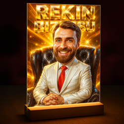 Image of Portret rekina biznesu - druk na szkle, portret z Twojego zdjęcia