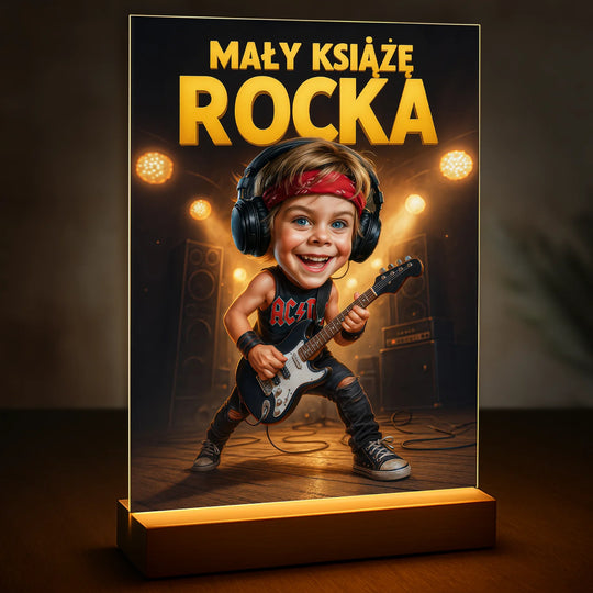 Mały książę rocka - druk na szkle, portret z Twojego zdjęcia