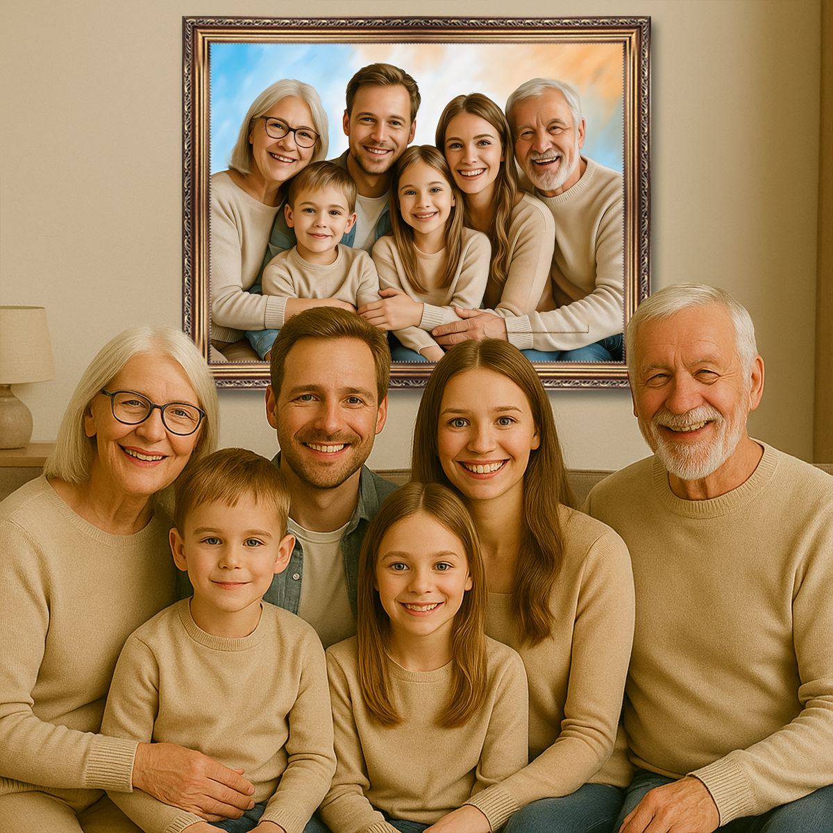 Image of Portret całej rodziny - obraz na płótnie z Twojego zdjęcia