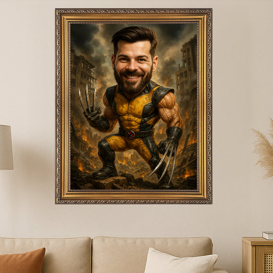 Portret w stylu Wolverine - obraz na płótnie z Twojego zdjęcia