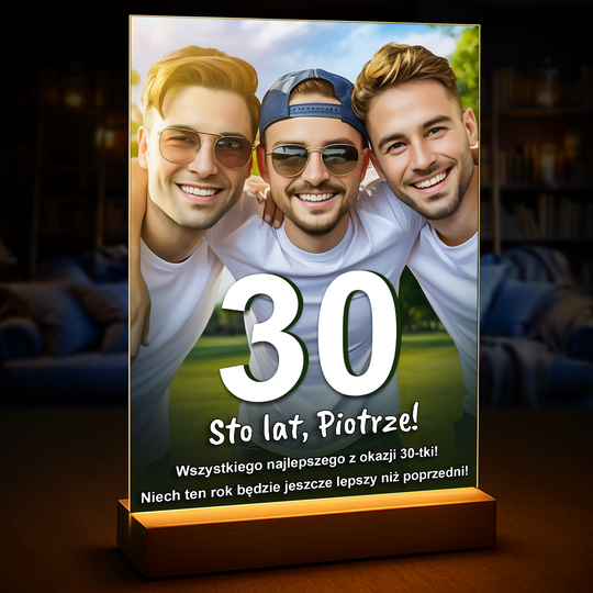 30 urodziny - druk na szkle, portret z Twojego zdjęcia