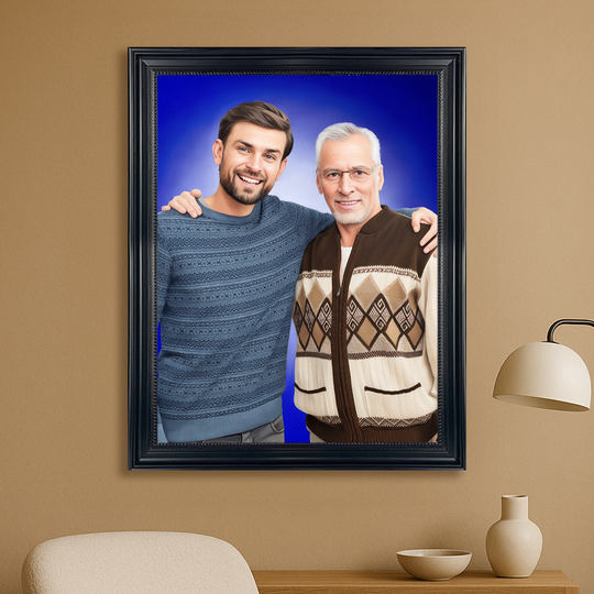 Portret syna z tatą - obraz na płótnie z Twojego zdjęcia