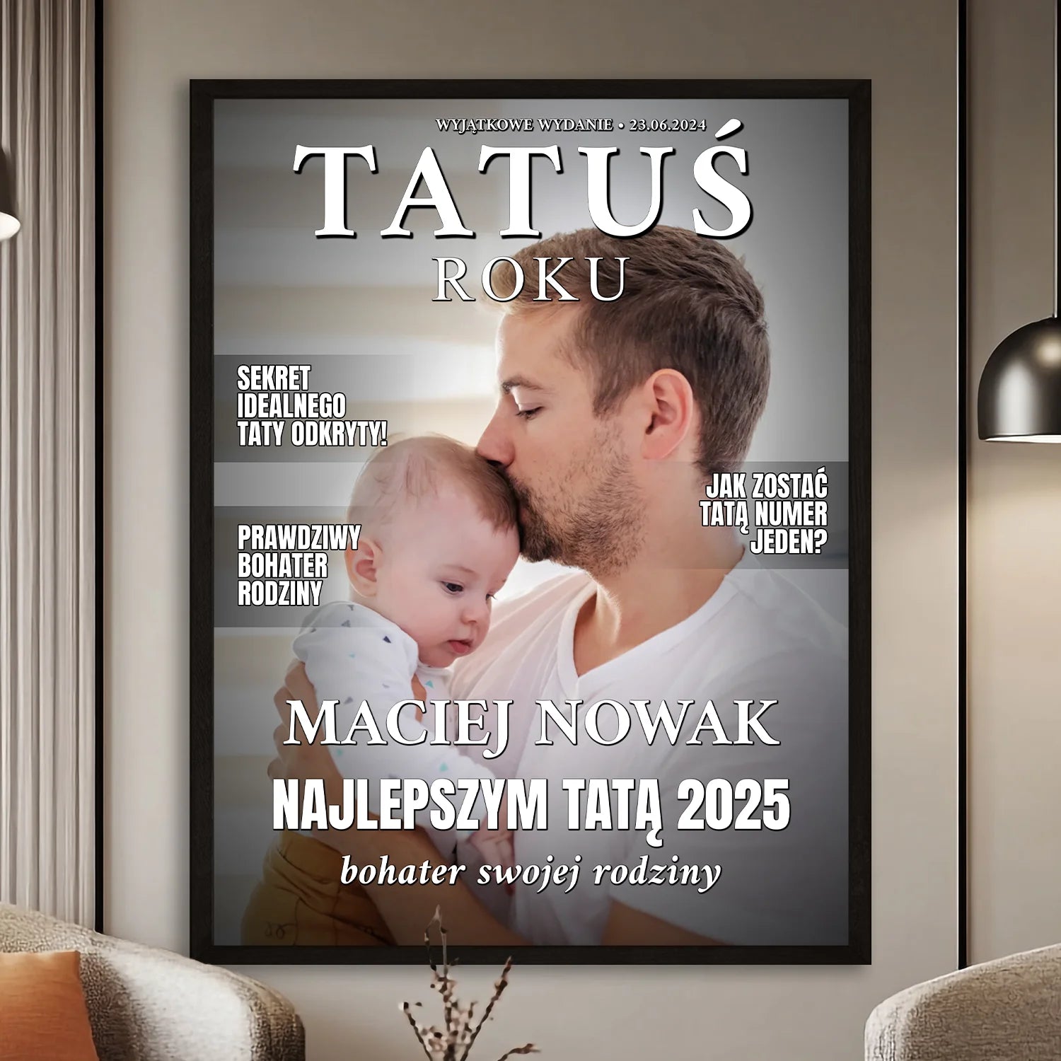 Image of Personalizowany plakat Tatuś Roku ze zdjęciem - wymalujchwile.pl