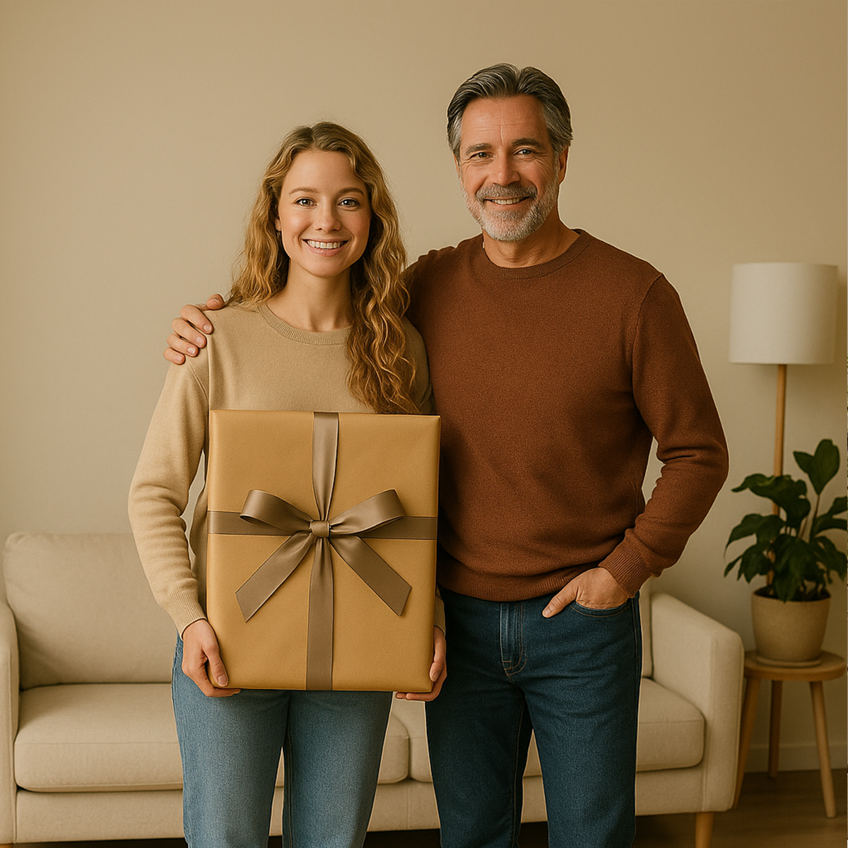 Image of Portret taty z córką - obraz na płótnie z Twojego zdjęcia