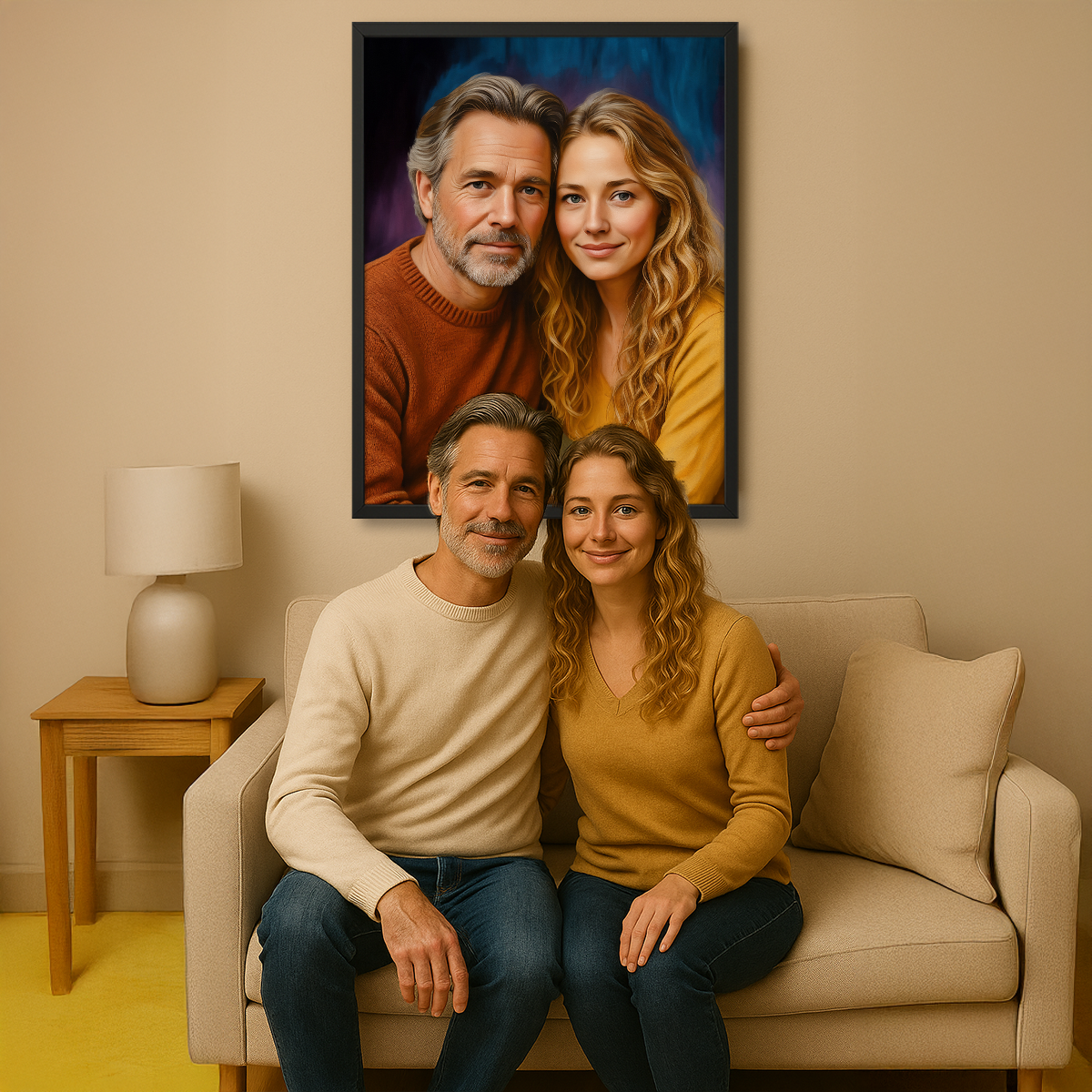 Portret taty z córką - obraz na płótnie z Twojego zdjęcia