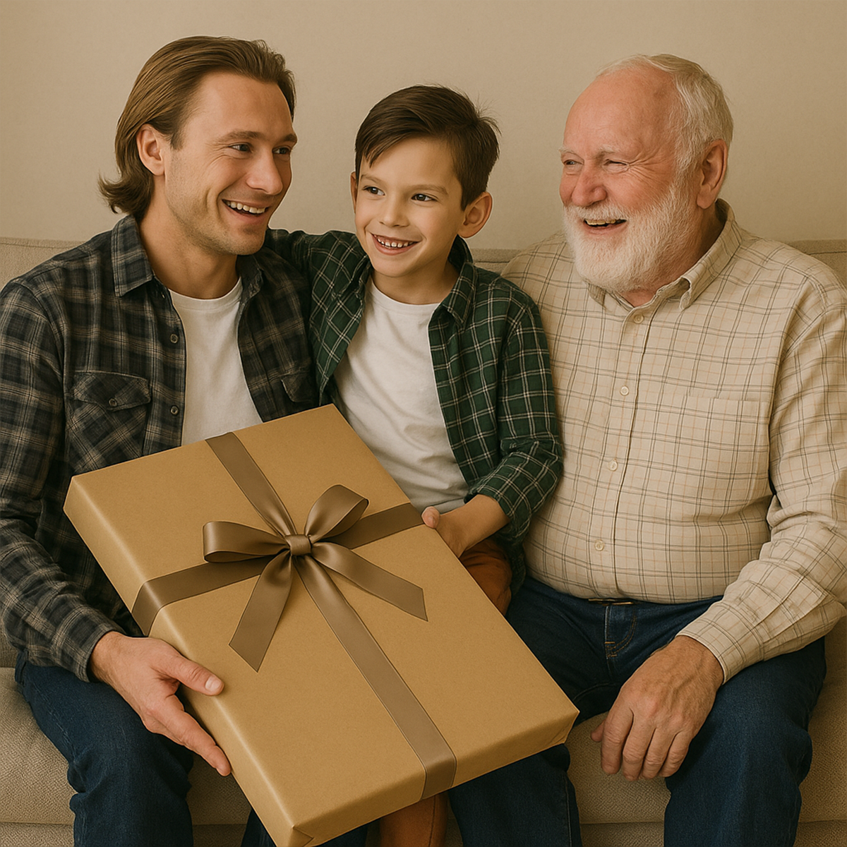 Image of Portret trzech pokoleń - obraz na płótnie z Twojego zdjęcia