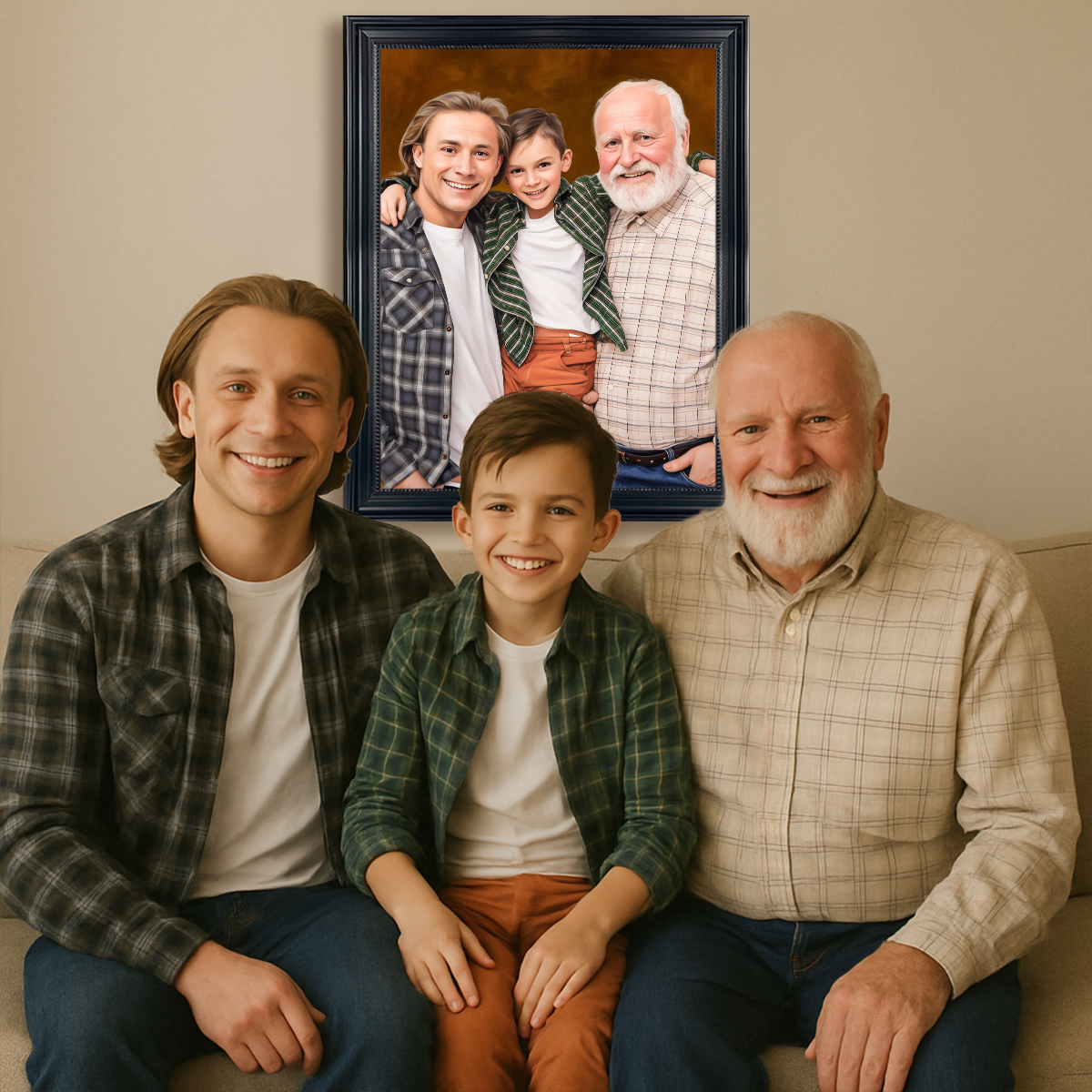 Image of Portret trzech pokoleń - obraz na płótnie z Twojego zdjęcia