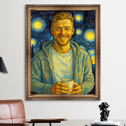 Image of Portret w stylu Van Gogha - obraz na płótnie z Twojego zdjęcia