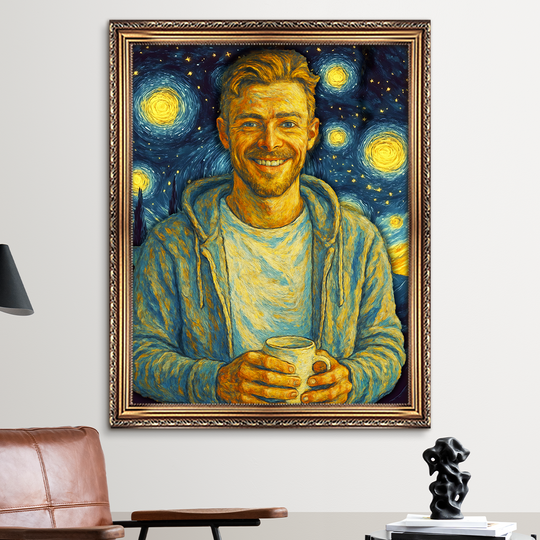 Portret w stylu Van Gogha - obraz na płótnie z Twojego zdjęcia