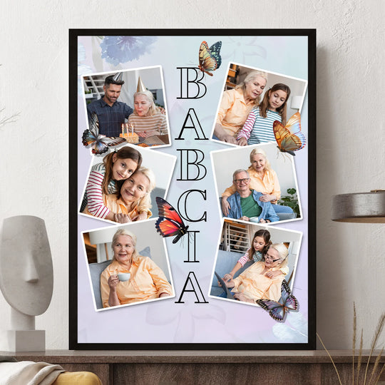 Kolaż 6 zdjęć z babcią - plakat z Twojego zdjęcia