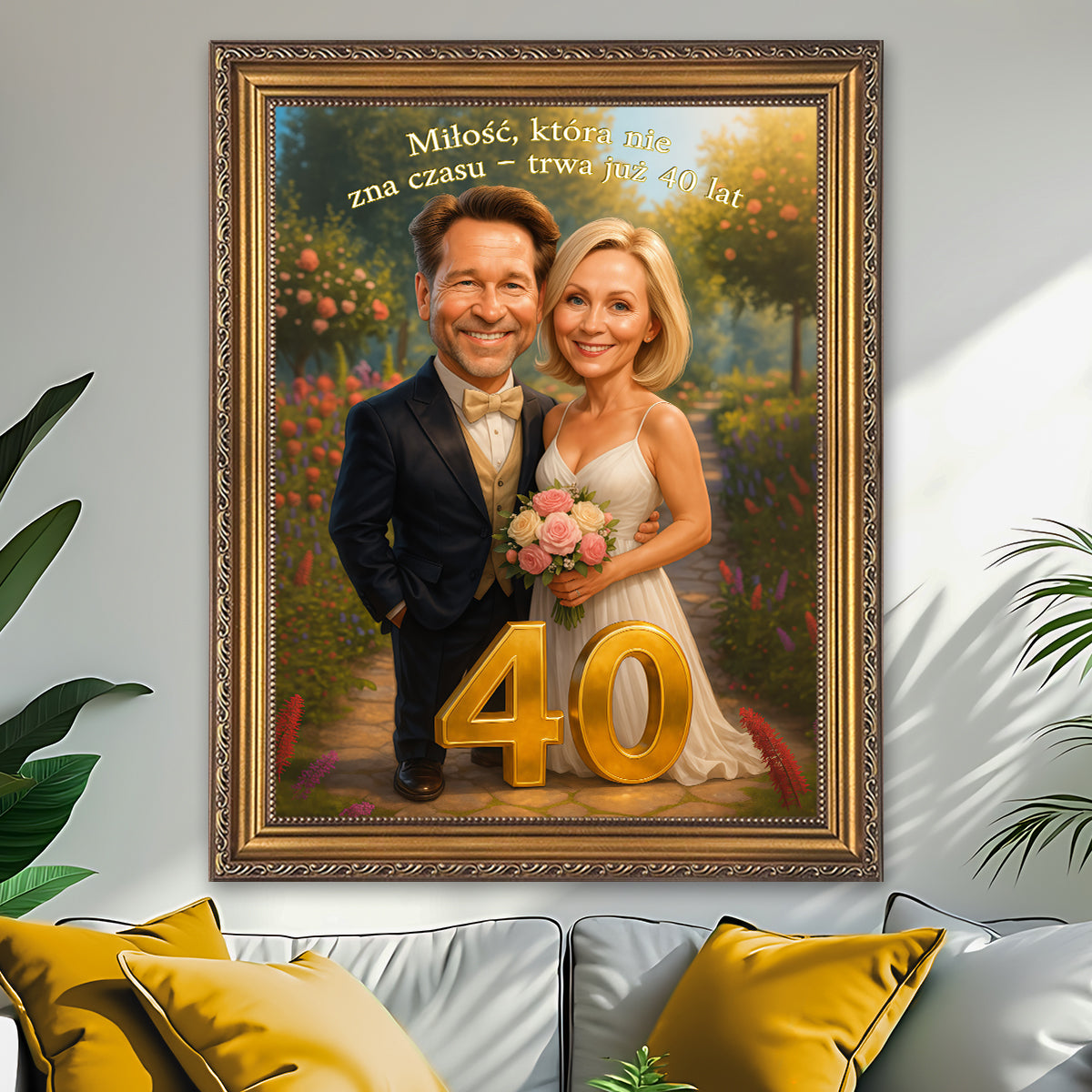 Miłość przez 40 lat - obraz na płótnie z Twojego zdjęcia