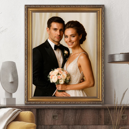 Weselny portret pary - obraz na płótnie z Twojego zdjęcia