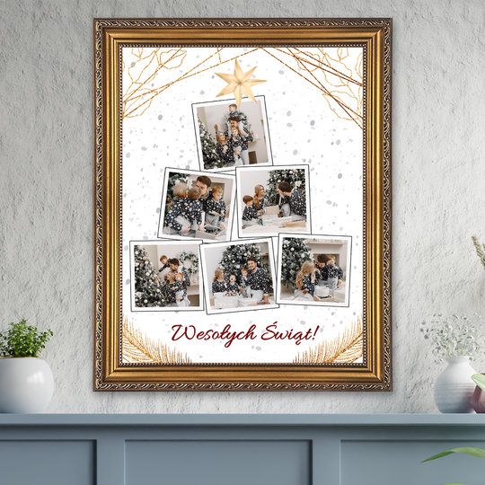 Gwiazdkowy kolaż dla rodziny - druk na płótnie z Twojego zdjęcia