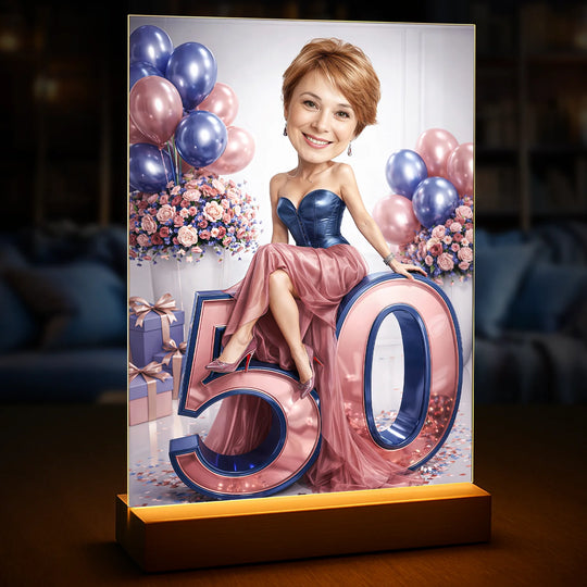 Jej idealne 50. urodziny - druk na szkle, personalizowany prezent na 50. urodziny