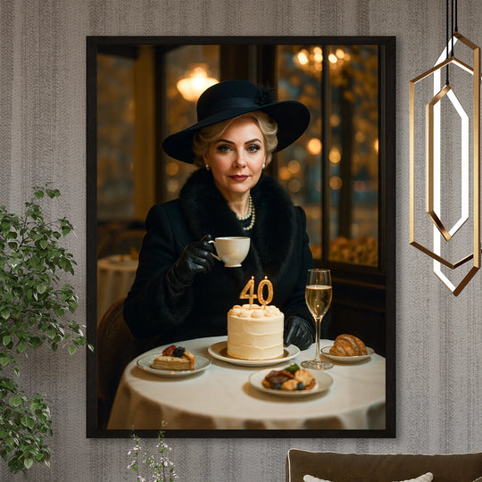 40 urodziny w eleganckim stylu - plakat z Twojego zdjęcia