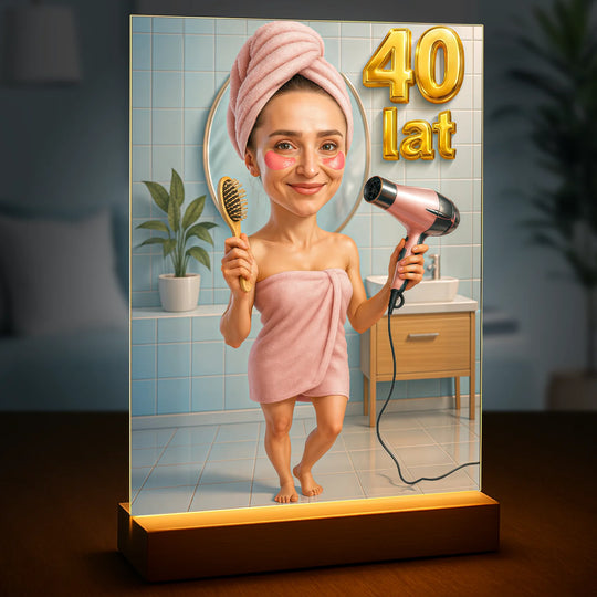 Na jej 40. urodziny - druk na szkle, portret z Twojego zdjęcia