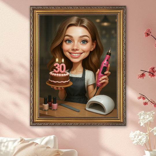 30 urodziny manikiurzystki - obraz na płótnie z Twojego zdjęcia